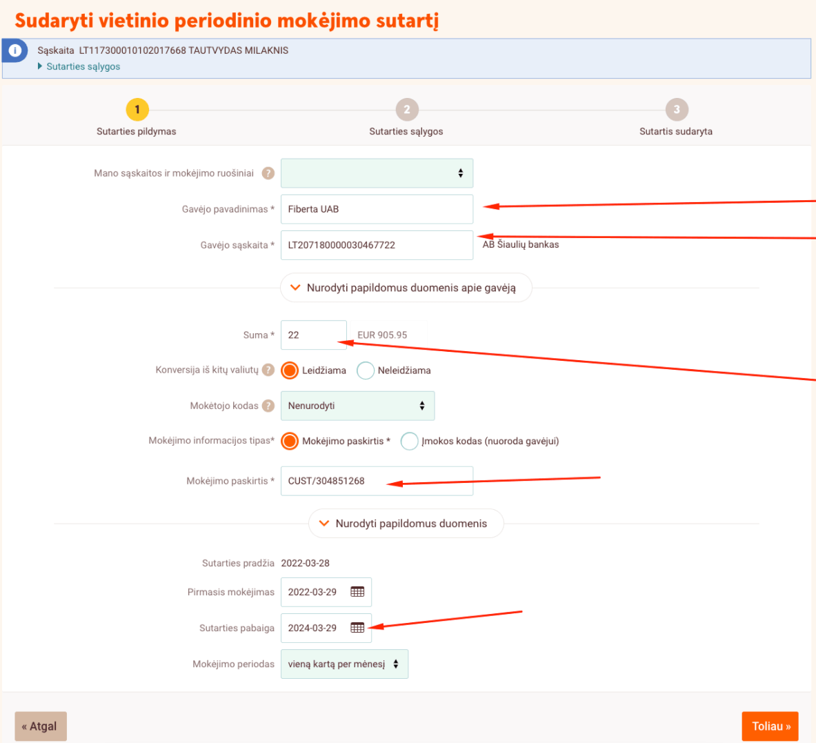 Periodinis mokėjimas swedbankas