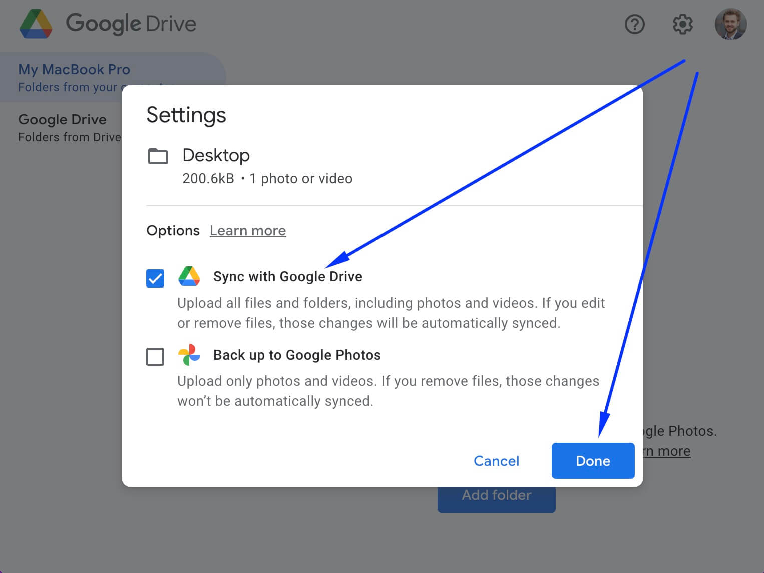 Google Drive diskas ir failai sinchronizavimas