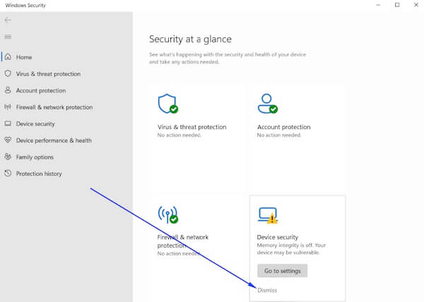 Windows 11 kompiuterio nustatymai saugumo pranešimų išjungimas